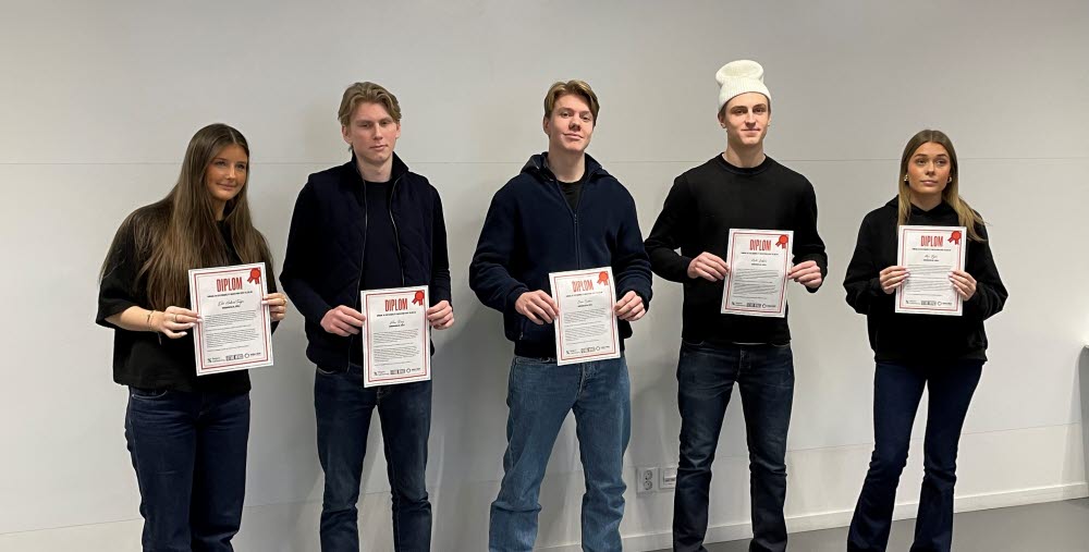 Vinnarlaget från Borgarskolan i Gävle, klass SA24B på samhällsvetenskapsprogrammet.